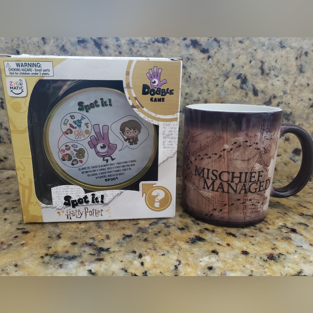 💜 𝅺Harry Potter Color Changing Coffee Morphing Mug & Spot It ! Game